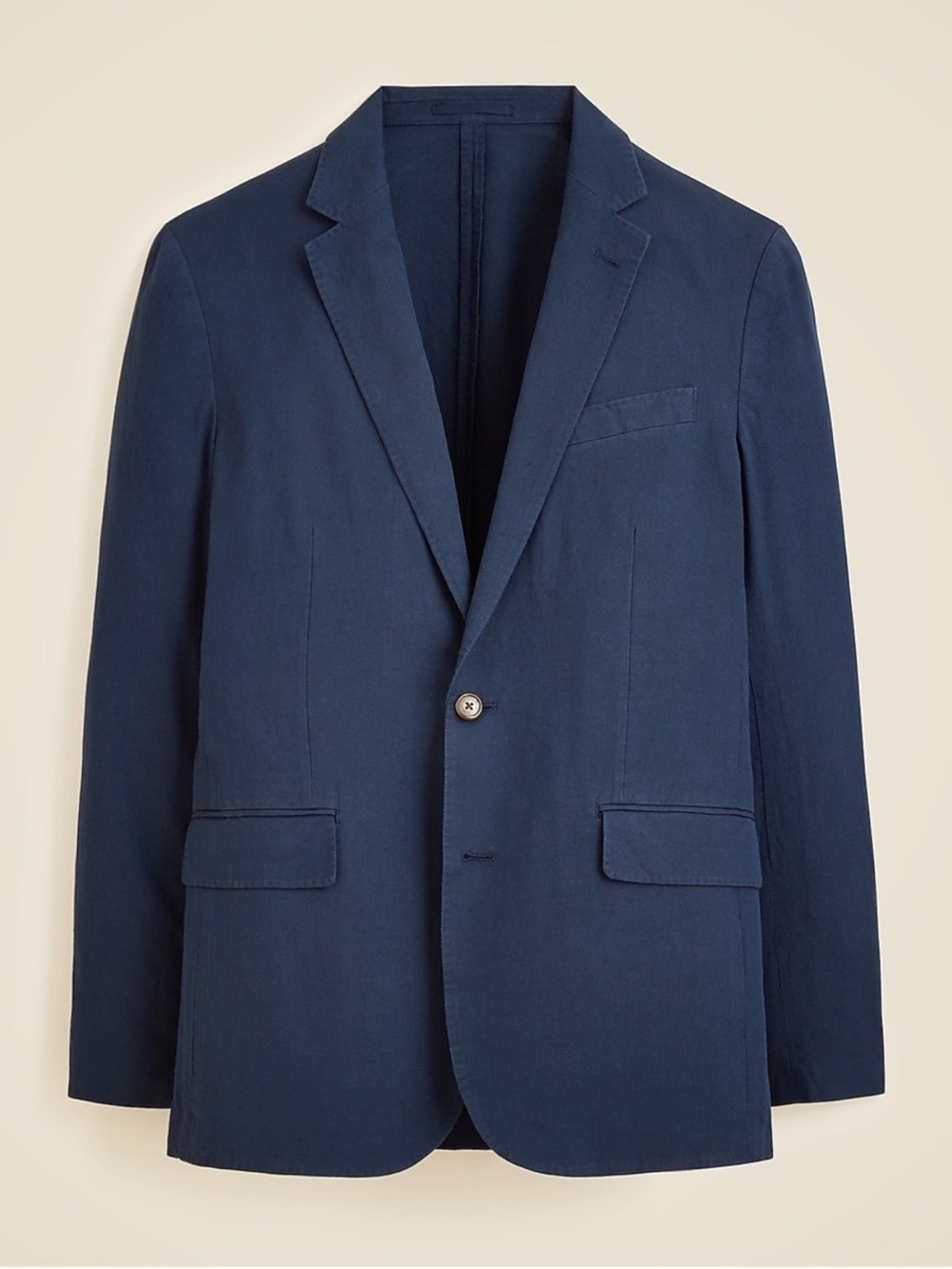 J. Crew Ludlow Unstructured Suit Jacket Blazerin Stretch Cotton Men's 42R Navy